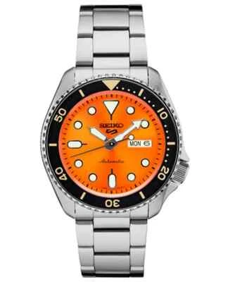 SEIKO 5 SRPK35 Steel Orange Dial w Bracelet DayDate 38mm Automatic Watch $325 - Image 1 of 4