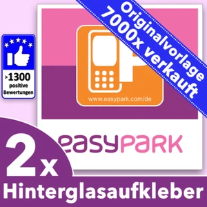 2x EASYPARK EASY PARK Hinterglasaufkleber Aufkleber Vignette Sticker 6x6 cm - Bild 1 von 7
