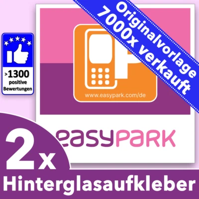 2x EASYPARK EASY PARK Hinterglasaufkleber Aufkleber Vignette Sticker 6x6 cm - Bild 1 von 4