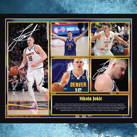 Nikola Jokic, Serbian Professional Basketball Player, Sports Memorabilia Frame Cover