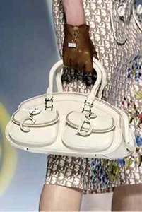 Christian Dior White Leather Medium Detective Satchel Bag - Picture 1 of 10