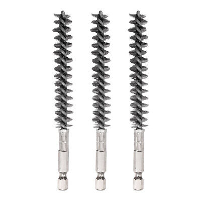 3pcs Stainless Steel Bore Brush 12mm Dia Cleaning Wire Brush 1/4 Inch Hex Shank • 11.74£