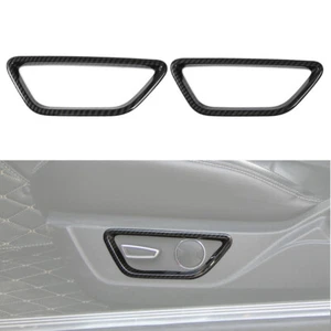 Carbon Fiber Interior Seat Adjustment Button Ring Trim For Ford Mustang 2015-23 - Picture 1 of 7