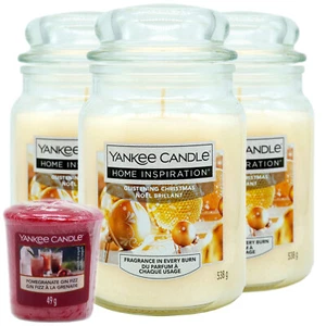 3x Yankee Candle Barattolo di Vetro Grande 538g - Natale Scintillante - Con Votivo Omaggio - Foto 1 di 6