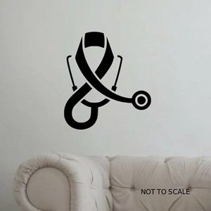 Nurse Décor Sign Stethoscope Wall Art Sticker Health - A4 Sized Decal black 662 - Picture 1 of 2
