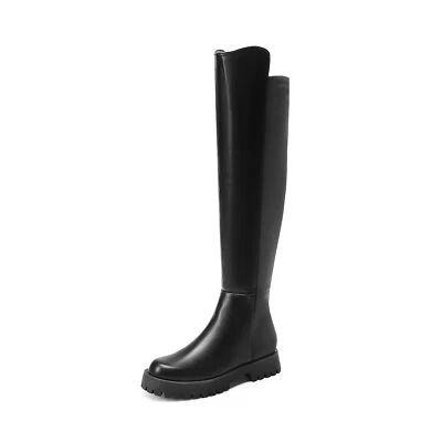 Women Over The Knee High Boots Thigh High Daily Low Flat Heel Boots Comfortable - Image 1 of 4