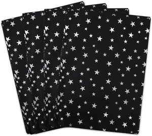 Hi Sasara 100 Sheets Black with Silver Star silver metallic star - Picture 1 of 6