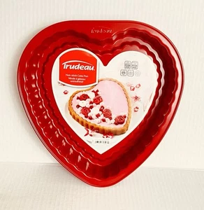 Trudeau Red Heart Shaped Non-stick Cake Pan 9" Valentine's Day shower wedding - Picture 1 of 1
