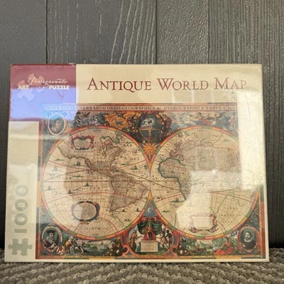 Pomegranate WORLD MAP, 1630 Henrique Hindus 1000 Piece Puzzle New Sealed 29x20 - Image 1 of 4