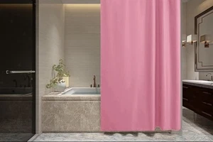 Fabric Polyester Shower Curtain Waterproof Mildew Resistant 12 Hooks 180x180 cm - Picture 1 of 56