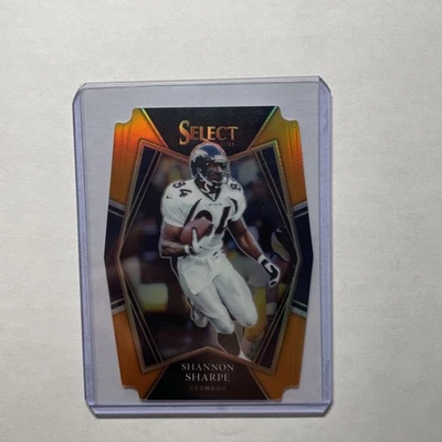 2021 Panini Select - Premier Level Shannon Sharpe #142 Orange Prizm Die-Cut /249 - Image 1 of 2