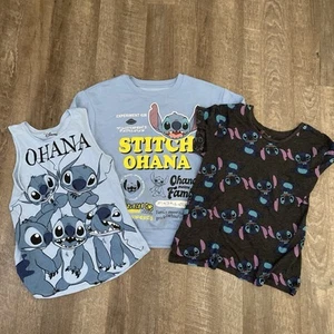 Disney Stitch Lot Bundle Girls Size Medium 3pc Lilo And Stitch Tops - Picture 1 of 17