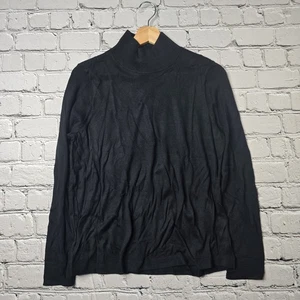 J Jill Seide Baumwollmischung klassisch schwarz Strick Stehkragen Top neu Größe Medium Petite - Bild 1 von 11