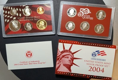 2004 San Francisco Mint Silver Proof Set An 11 Piece Collection with COA - Image 1 of 4