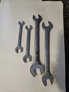 Vtg SK/S-K TOOLS SAE OPEN END 4pc wrench set 7/16" 1/2" 3/4" 7/8" MADE IN USA! - Picture 1 of 2