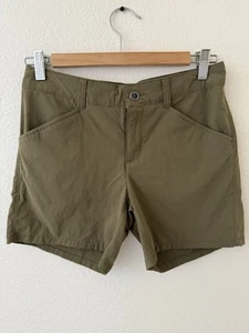 Patagonia Worn Wear Womens Girls Army Green Khaki Shorts Sz 0 Hiking Outdoor PCT - Picture 1 of 11