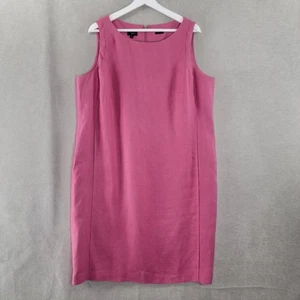 Talbots Dress Womens 14W Pink Pure Irish Linen Shift Minimalist Career Classic - Picture 1 of 7