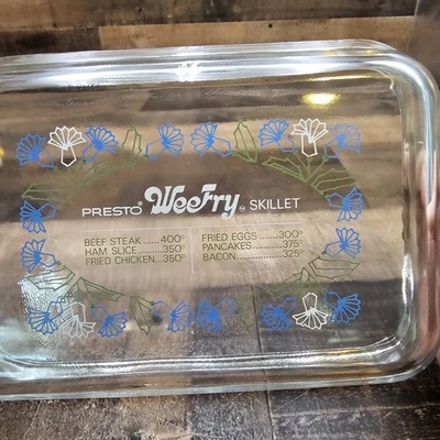 Sartén eléctrica Presto Wee Fry de colección con tapa de vidrio y cable probada preparación de comidas  Foto 1 de 4