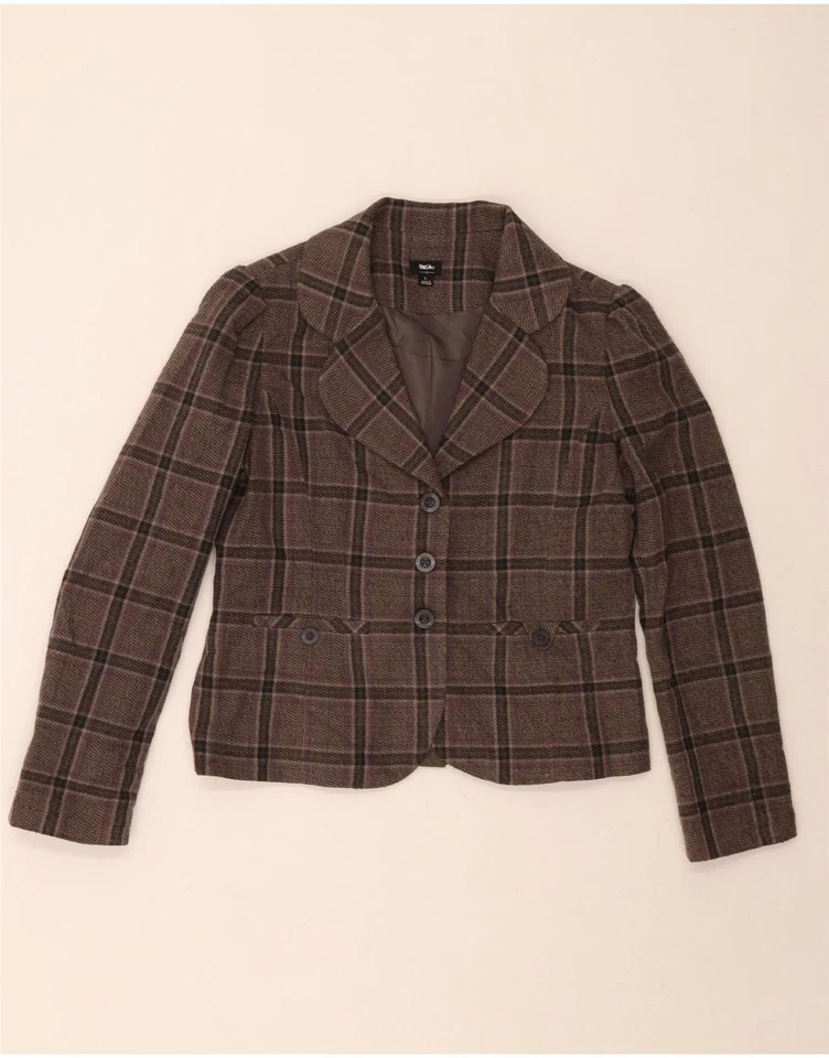 MOSSIMO Womens 3 Button Blazer Jacket UK 16 Large Grey Check Acrylic MC11 - Image 1 of 3