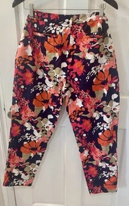 Christian Siriano Flowered Stretch Ankle Length Size 12 Pants C Wonder - Picture 1 of 7