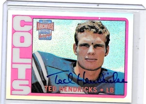 TED HENDRICKS 2001 TOPPS ARCHIVOS RESERVA CERTIFICADO AUTÓGRAFO HOF - Imagen 1 de 1