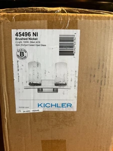 Kichler Crosby 15" 2 Light Vanity Light Satin Etched Cased Opal Brushed Nickel - Picture 1 of 4