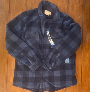 Boston Traders Mens Jacket Large Sherpa Lined Shacket Flannel Blue Plaid NWT - Picture 1 of 13