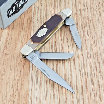 Schrade Junior Stockman Old Timer Pocket Knife Stainless Blades Delrin Handle - Image 1 of 4