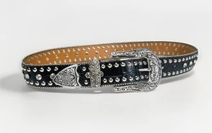 28”-32” Vintage Nocona Embellished Rhinestone Crystal Belt Sz S Western wear Y2K - Picture 1 of 10