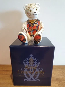 Pisapapeles Royal Crown Derby Oso Debonair con tapón dorado en caja - Imagen 1 de 7