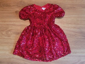 Cat & Jack Full Sequin Red Dress Girls Size 4/5 - Picture 1 of 3