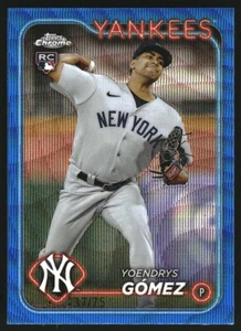2024 Topps Chrome Blue Wave Refractors #160 Yoendrys Gomez /75 - Picture 1 of 2