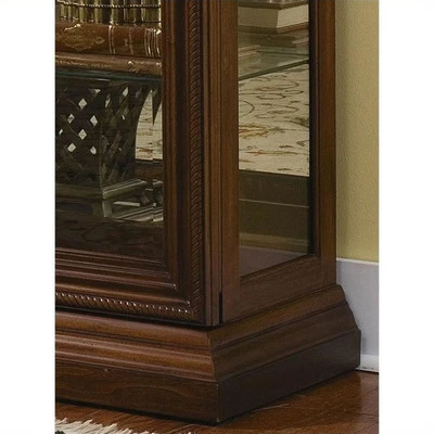 Poplar Wood Sliding-Door Curio in a Rich Brown Finish by Pulaski Furniture - Image 1 of 4