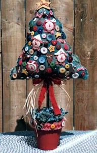 Stoff Volkskunst Bastelmuster "Raggedy Christmas Tree" von Ginny Lettorale - Bild 1 von 1