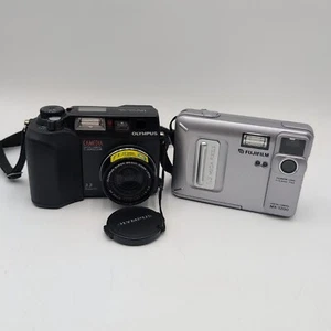 Olympus CAMEDIA C-3040 Zoom 3.3MP & Fujifilm MX-1200 1.3MP Digital Camera Lot - Picture 1 of 16