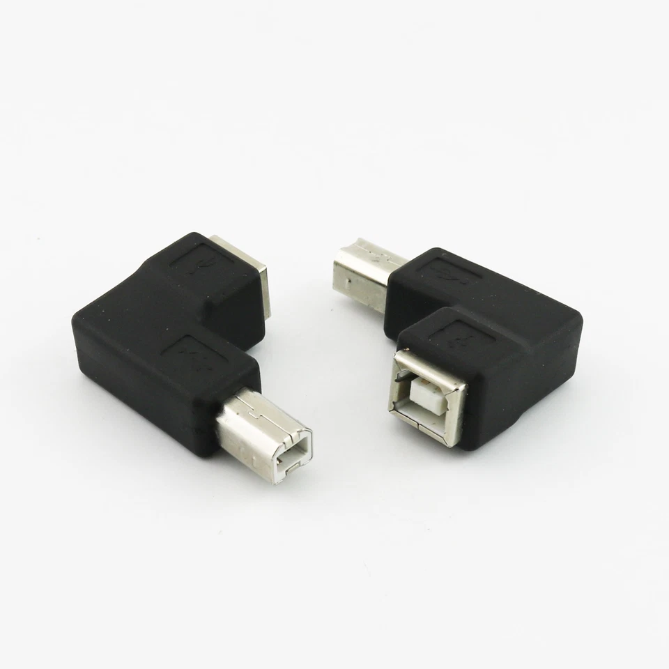 1x USB 2.0 B Female Jack to Right Angle B male Plug Printer Connertor Adapter - Image 1 of 4