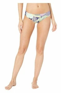 $170 Luli Fama Women's Blue Green Printed Pull On Ruched Bikini Bottoms Size L - Picture 1 of 2