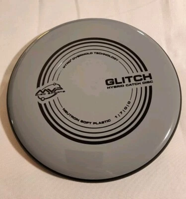 MVP Disc Golf Neutron Glitch Soft Putter Hybrid Catch 1/7/0/0 Grey 152 Gram - Image 1 of 3