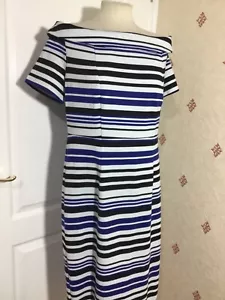 Size 16 NEW Dress By Simply Be, Straight, Short Sleeve, Striped, Business, Work - Picture 1 of 11