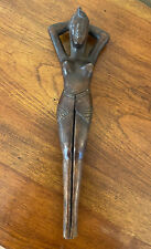Vintage Carved Wooden Topless Woman Nutcracker-Legs Move Apart- 13”