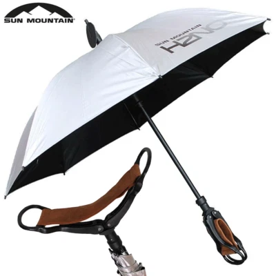 SUN MOUNTAIN H2N0 UV SPECTATOR GOLF UMBRELLA WITH SEAT / DUAL CANOPY + AUTO OPEN - Image 1 of 4