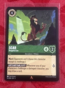 Disney Lorcana Shimmering Skies - Scar - Vengeful Lion - 93/204 - Rare - Picture 1 of 7