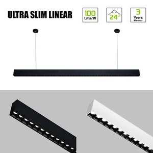 LED Ultra Slim Linear Pendelleuchten 4/5/6/8 Fuß Modern Büro Einzelhandel Beleuchtung - Bild 1 von 11
