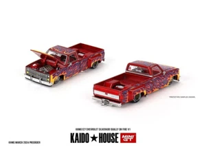 CHEVROLET SILVERADO DUALLY ON FIRE V1 "KAIDO HOUSE" 1/64 DIECAST MINI GT KHMG127 - Picture 1 of 1