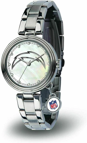 NEW LOS ANGELES CHARGERS WOMEN'S CHARM WATCH MOTHER OF PEARL LICENSED Cover