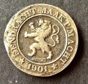 Belgique -Léopold II - Rare monnaie de 10 Centimes 1901 VL date rare - Bild 1 von 2