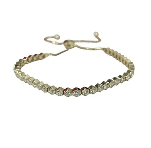 Round Brilliants Diamond Toggle Bracelet White Gold 14kt - Picture 1 of 2