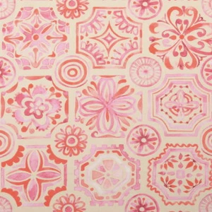 0.5m Portuguese pattern, pink/pink, cotton print 2118350020 (EUR 12.60/m) - Picture 1 of 2