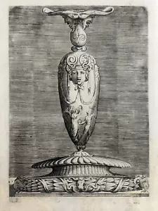 Enea Vico,Candelabro a due manici 1543 Incisione Originale.Parma - Imagen 1 de 8