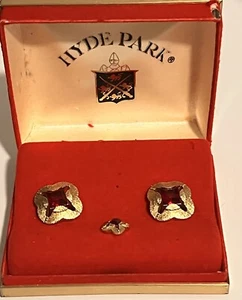 Bracciale Vintage Early Hyde Park Rosso Rubino Tono Oro - Design a Scorrimento - Foto 1 di 7